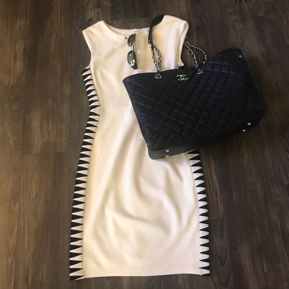 Anthropologie Dresses & Skirts - Bailey 44 White Dress with Black Detail